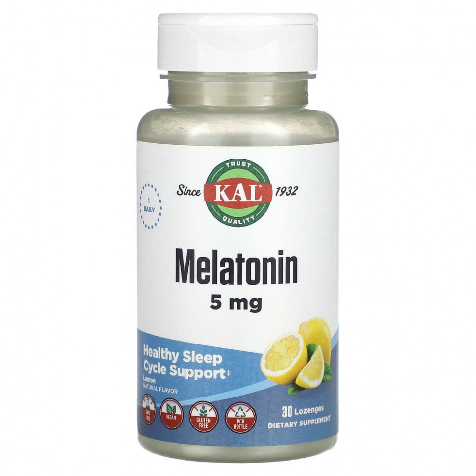   KAL, Melatonin, Lemon, 5 mg, 30 Lozenges    -     -,    