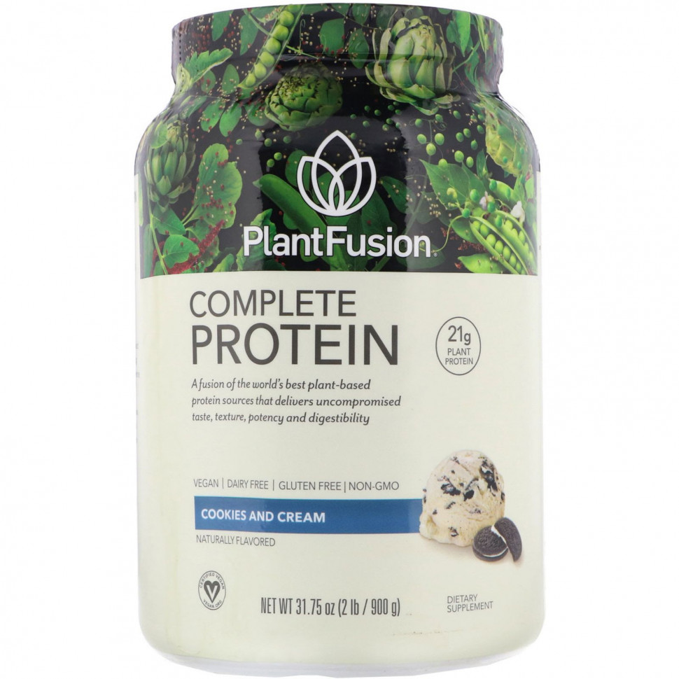   PlantFusion, Complete Plant Protein, Cookies and Cream, 2 lb (900 g)    -     -,    