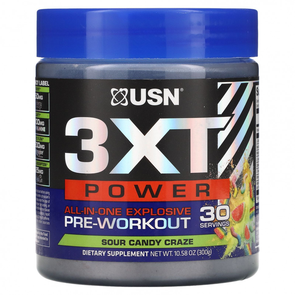   USN North America, Inc., All-in-One Explosive Pre-Workout, Sour Candy Craze, 300  (10,58 )    -     -,    