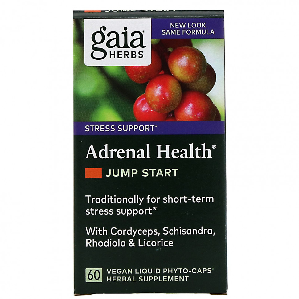   Gaia Herbs, Adrenal Health, Jump Start, 60        -     -,    