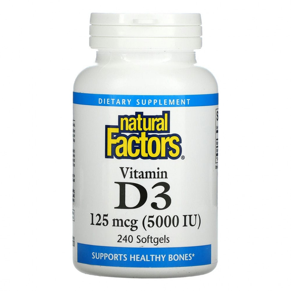   Natural Factors,  D3, 125  (5000 ), 240      -     -,    