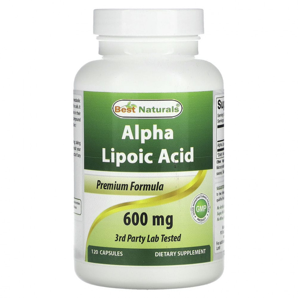   Best Naturals, Alpha Lipoic Acid, 600 mg, 120 Capsules    -     -,    