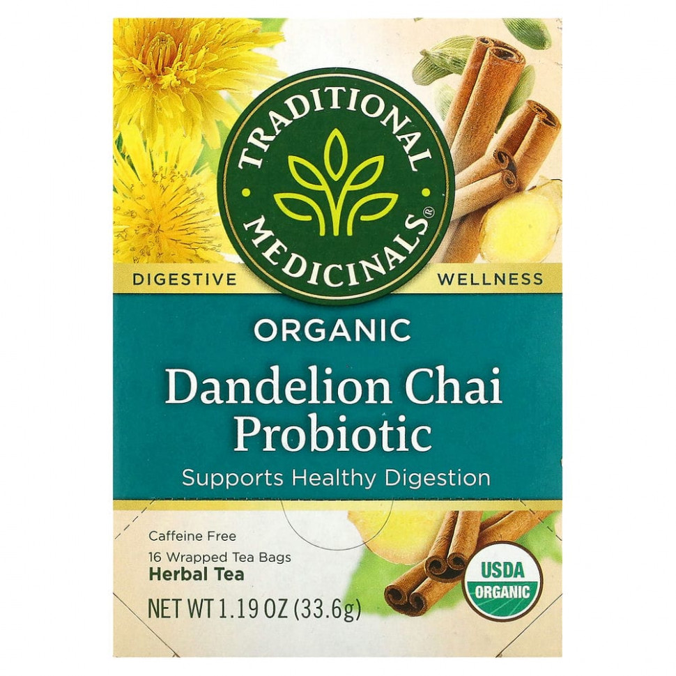   Traditional Medicinals, Organic Dandelion Chai Probiotic,   , 16  , 33,6  (1,19 )    -     -,    