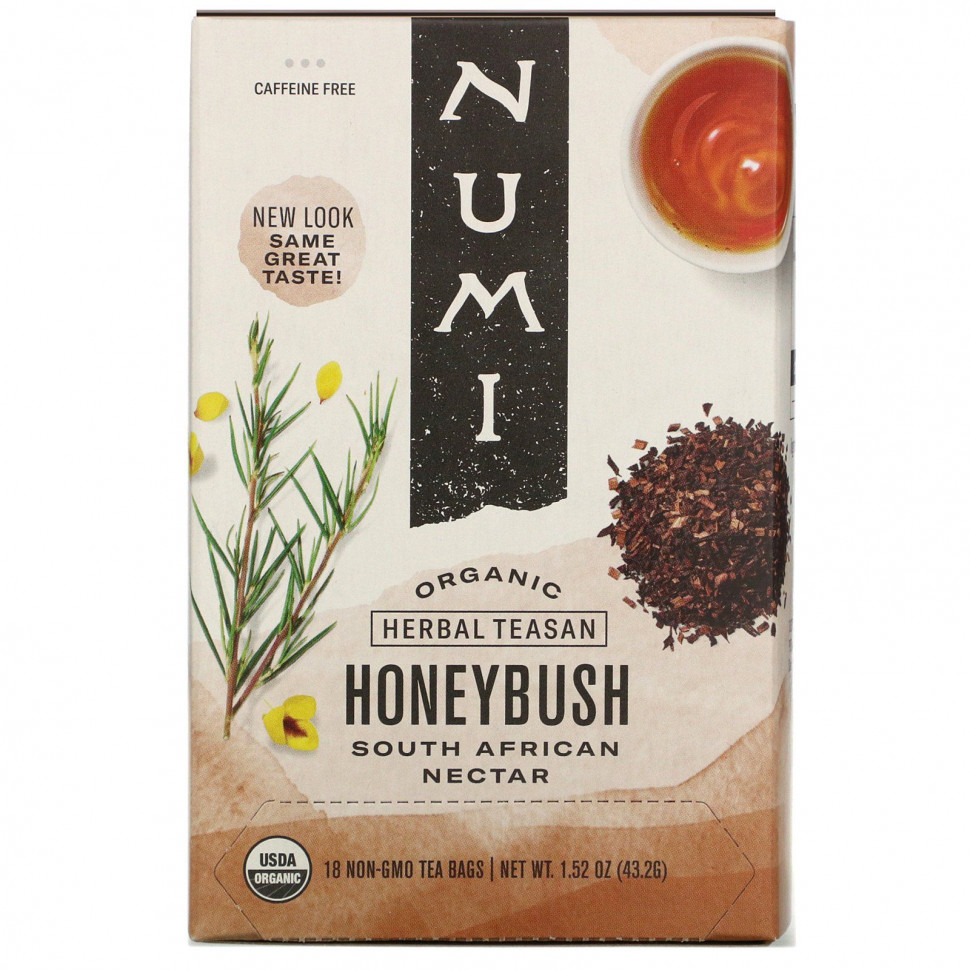   Numi Tea, Organic Herbal Teasan, Honeybush,  , 18  , 43,2  (1,52 )    -     -,    