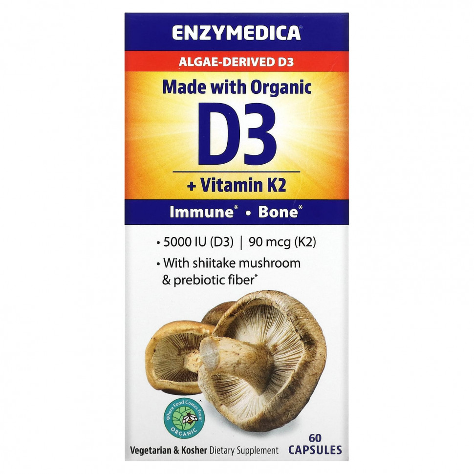   Enzymedica,  D3 +  K2`` 60     -     -,    