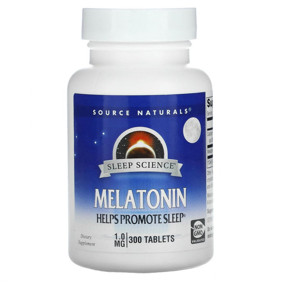   Source Naturals, Sleep Science, Melatonin, 1.0 mg, 300 Tablets    -     -,    