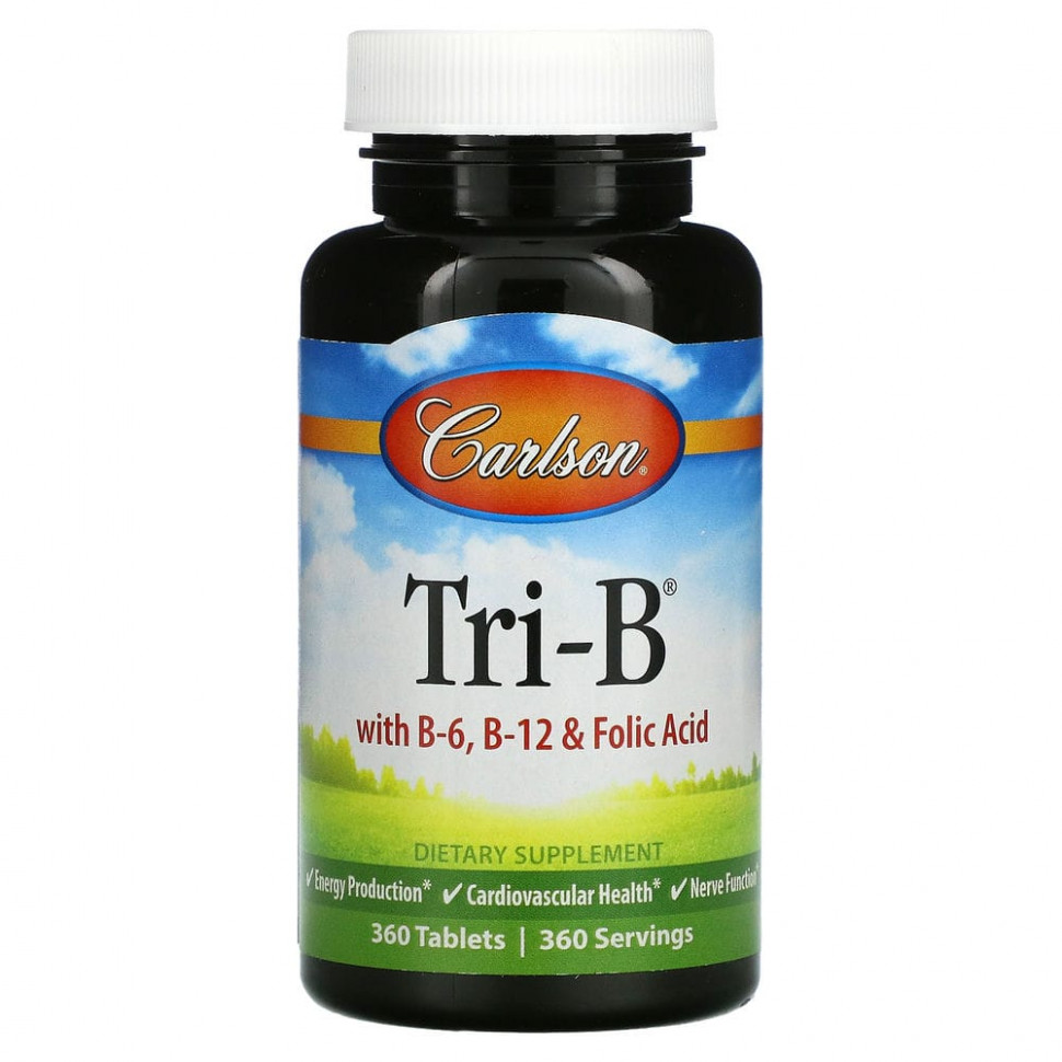   Carlson Labs, Tri-B,    B6, B12   , 360     -     -,    