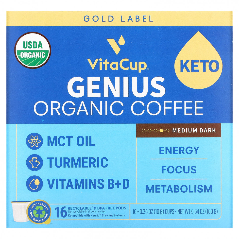   VitaCup, Organic,  Genius,  , 16   10  (0,35 )    -     -,    