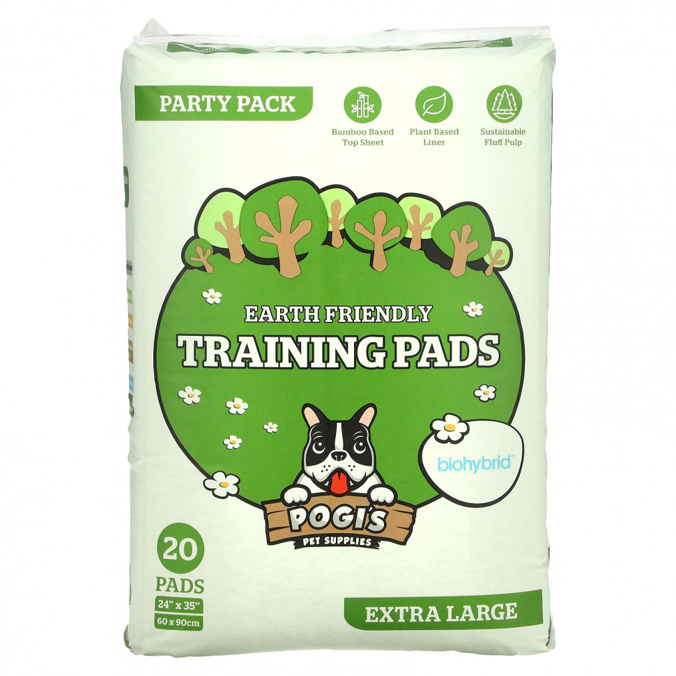   Pogi's Pet Supplies, Earth Friendly Training Pads,  , 20     -     -,    