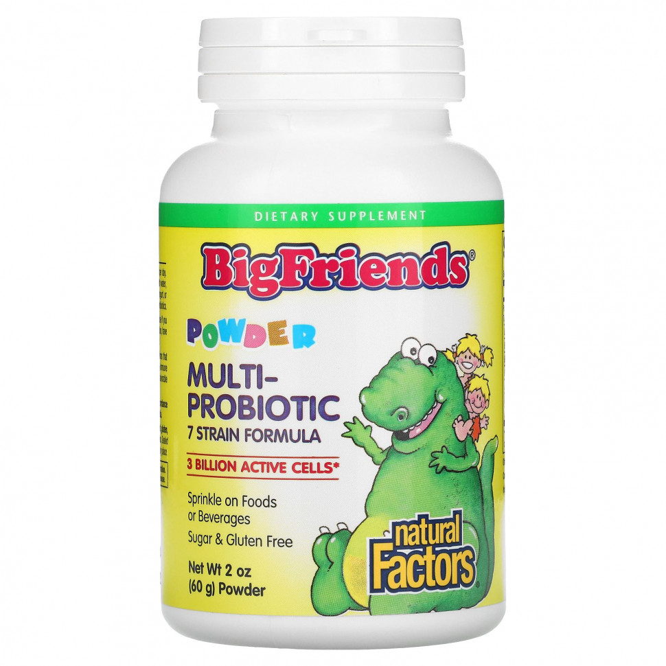   Natural Factors, BigFriends, Multi-Probiotic Powder, 3 Billion , 2 oz (60 g)    -     -,    