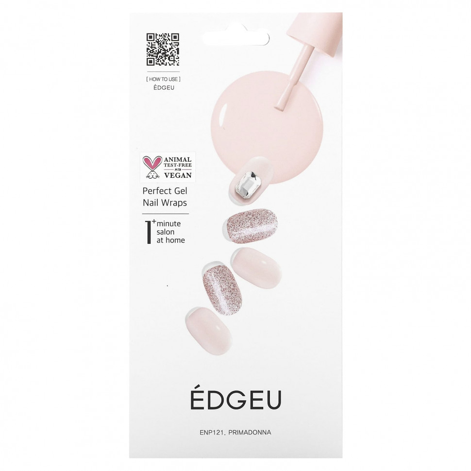   Edgeu, Perfect Gel Nail Wraps, ENP 121, Primadonna,   16     -     -,    