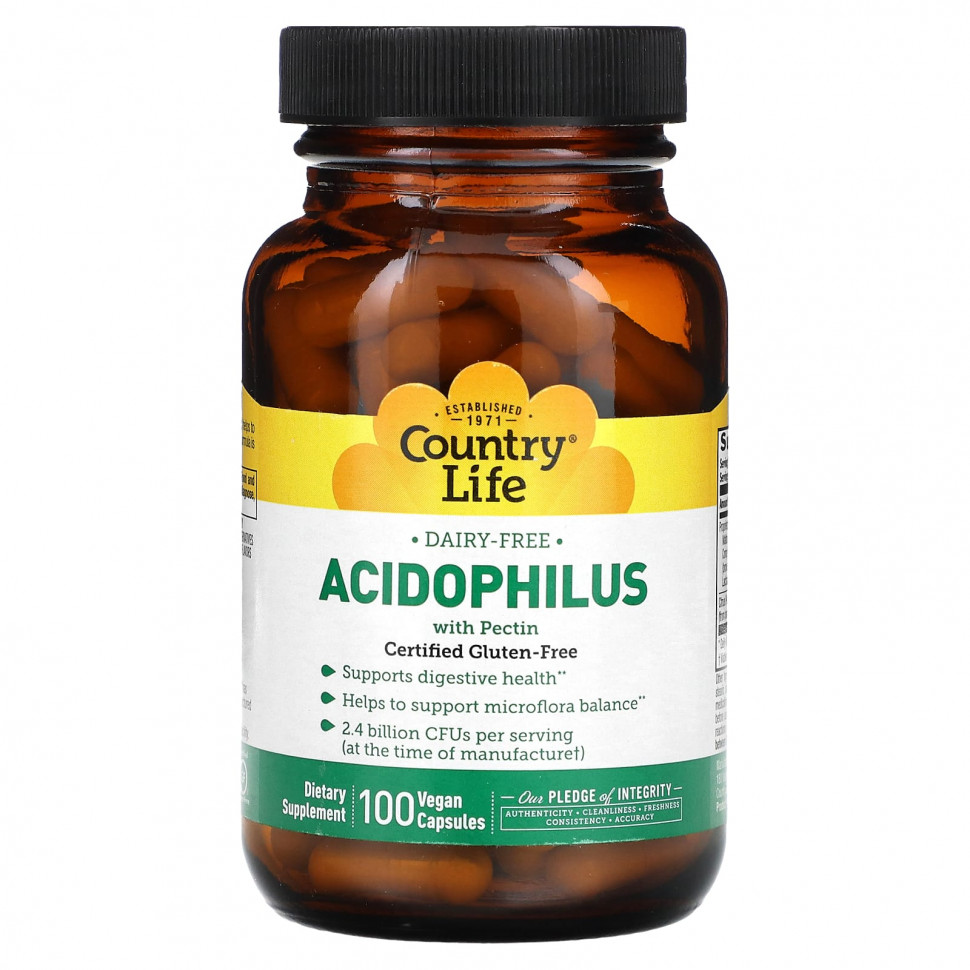   Country Life, Acidophilus  , 100      -     -,    