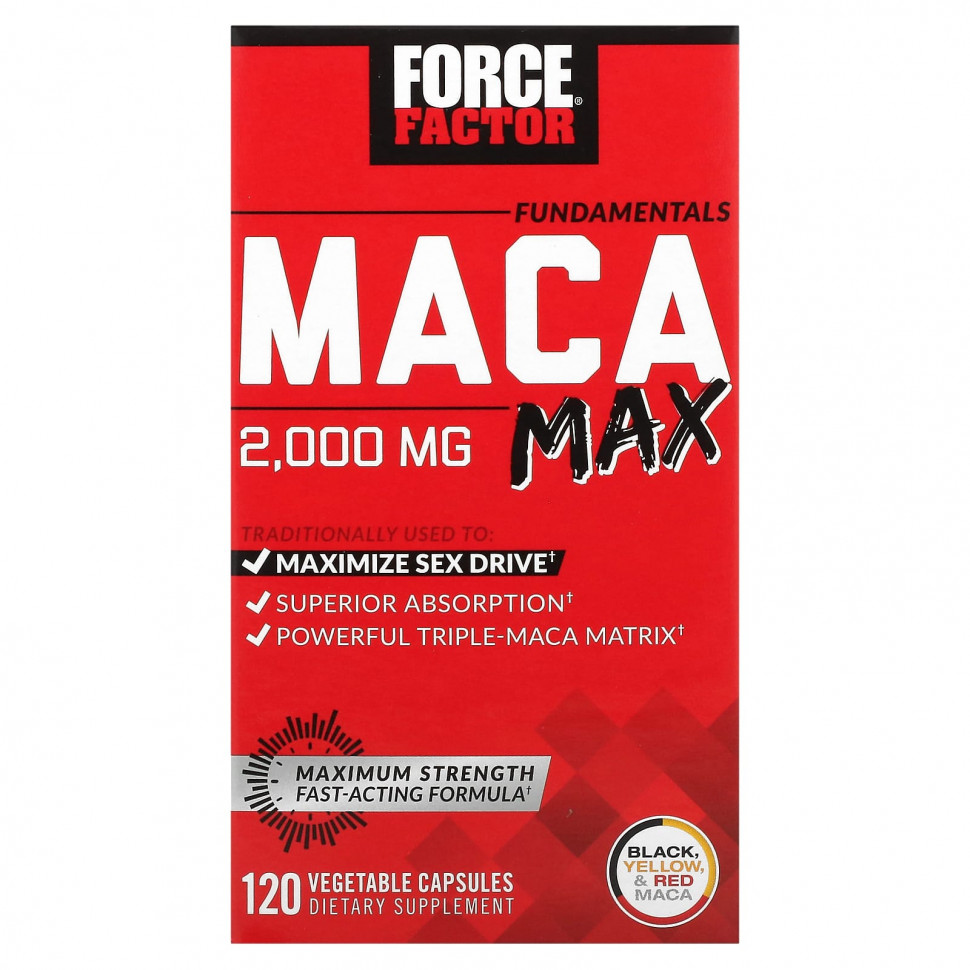   Force Factor, Fundamentals, Maca Max, 500 , 120      -     -,    