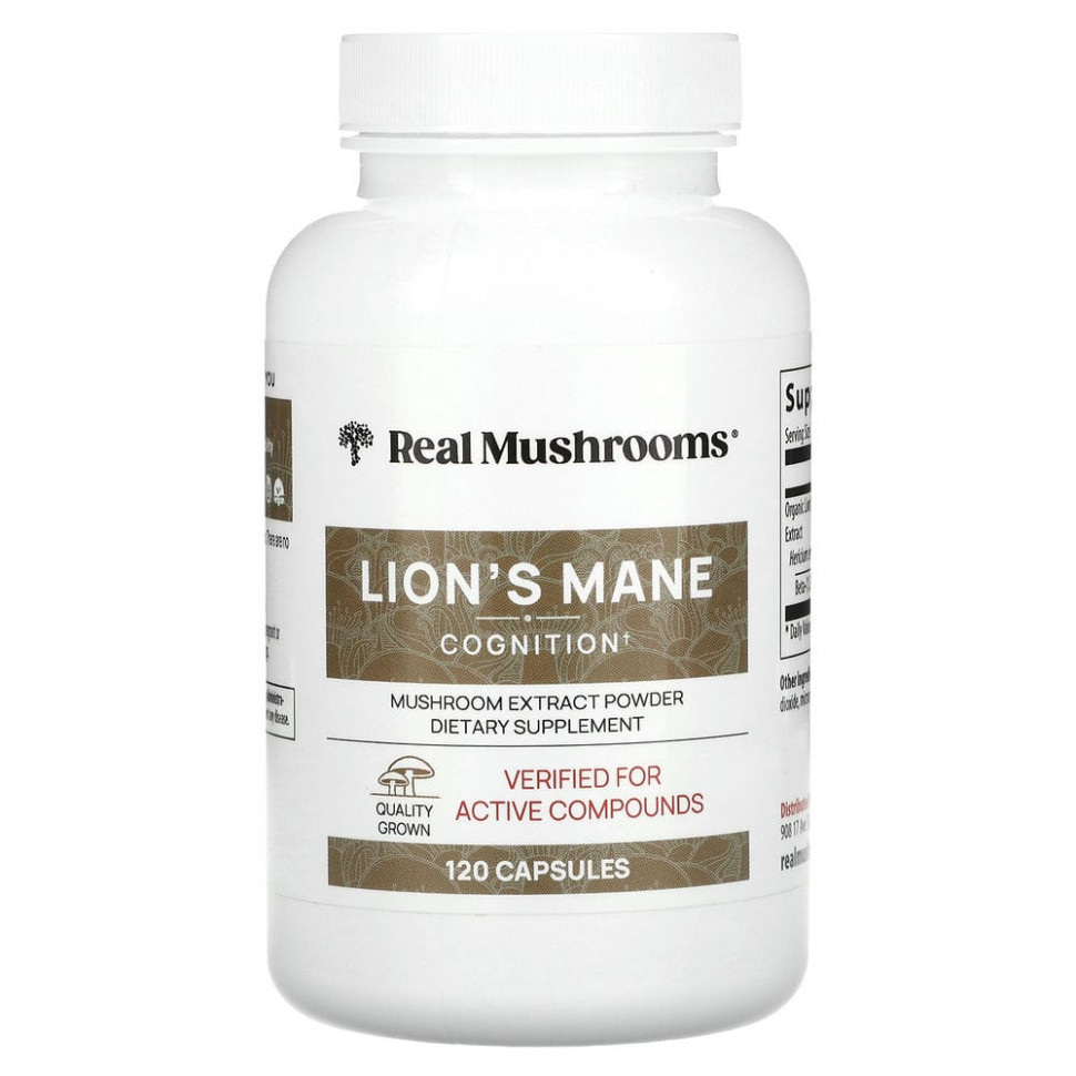   Real Mushrooms, Lion's Mane, Cognition, 120     -     -,    