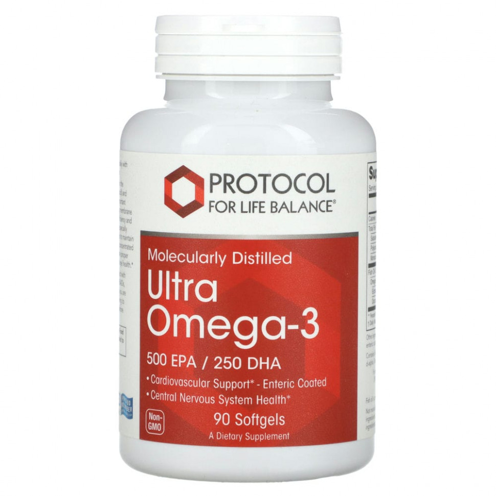   Protocol for Life Balance, Ultra Omega-3, 500  / 250 , 90      -     -,    