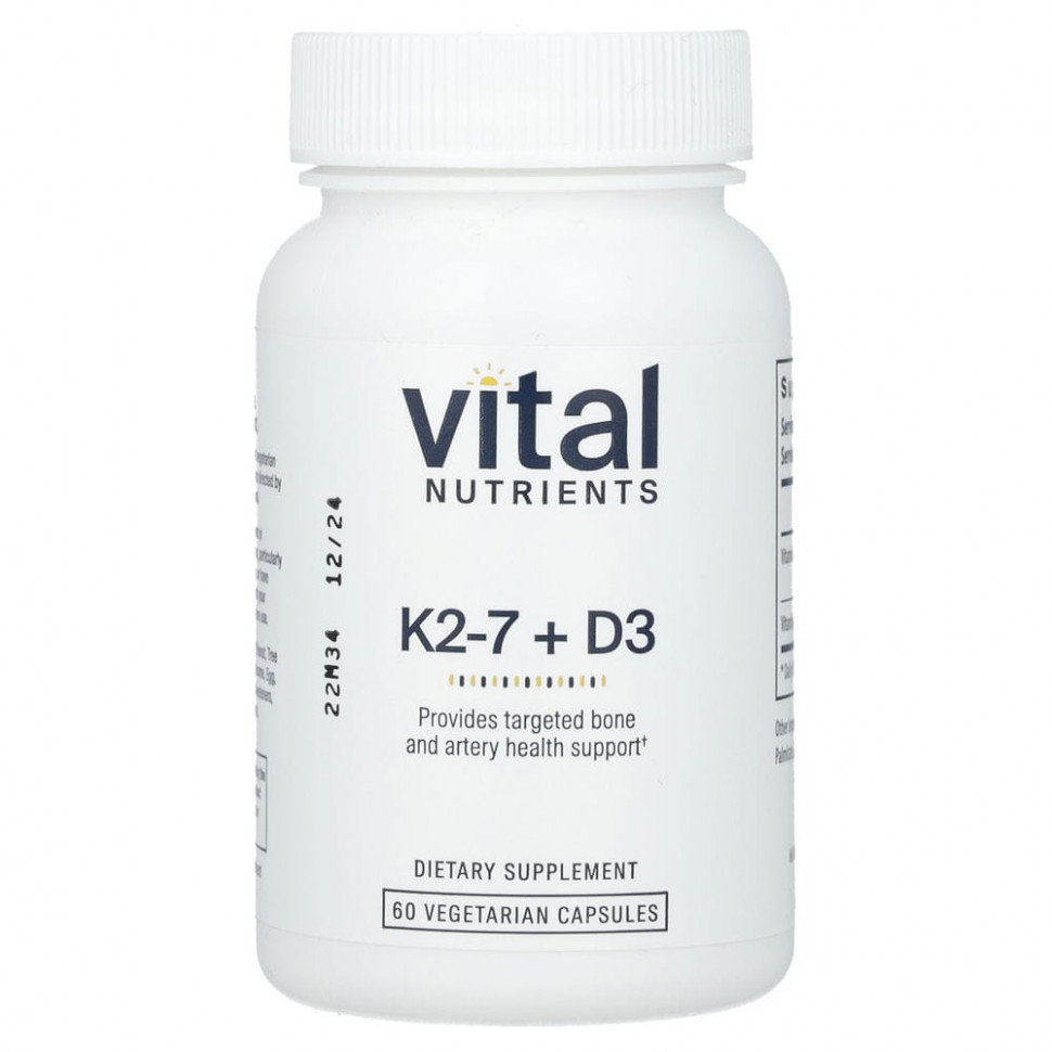   Vital Nutrients, K2-7 + D3, 60      -     -,    