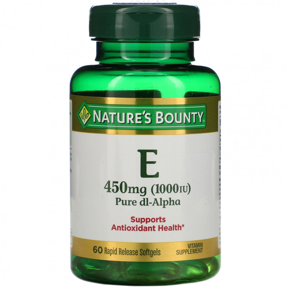   Nature's Bounty,  E,  Dl-, 450  (1000 ), 60        -     -,    