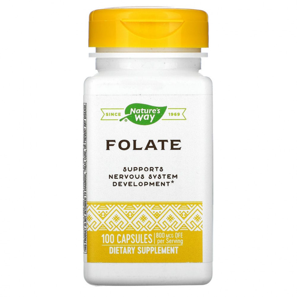   Nature's Way, Folate , 800 mcg, 100 Capsules    -     -,    