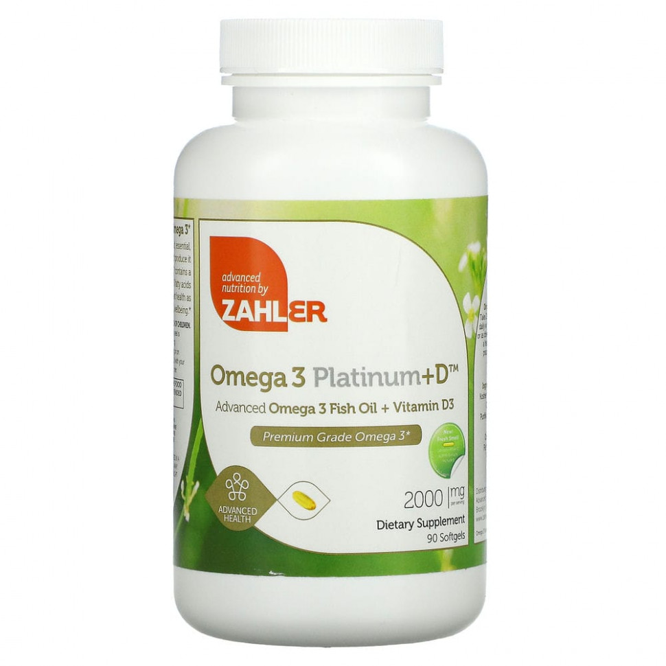   Zahler, Omega 3 Platinum+D,     -3   D3, 1000 , 90     -     -,    