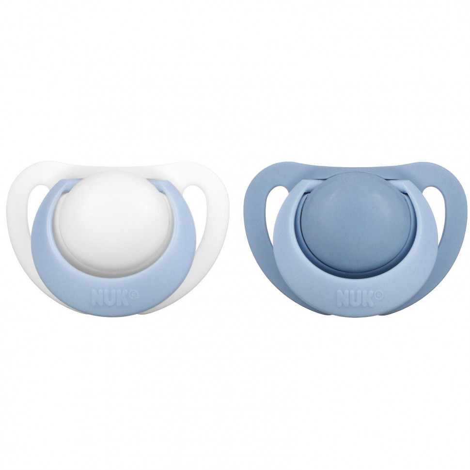   NUK, Orthodontic Pacifier, 0-2 Months, Blue, 2 Pack    -     -,    