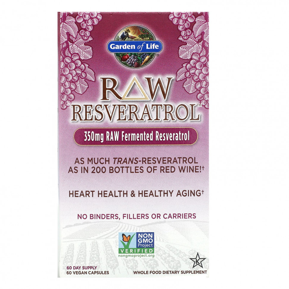   Garden of Life, RAW Resveratrol, 350 , 60      -     -,    