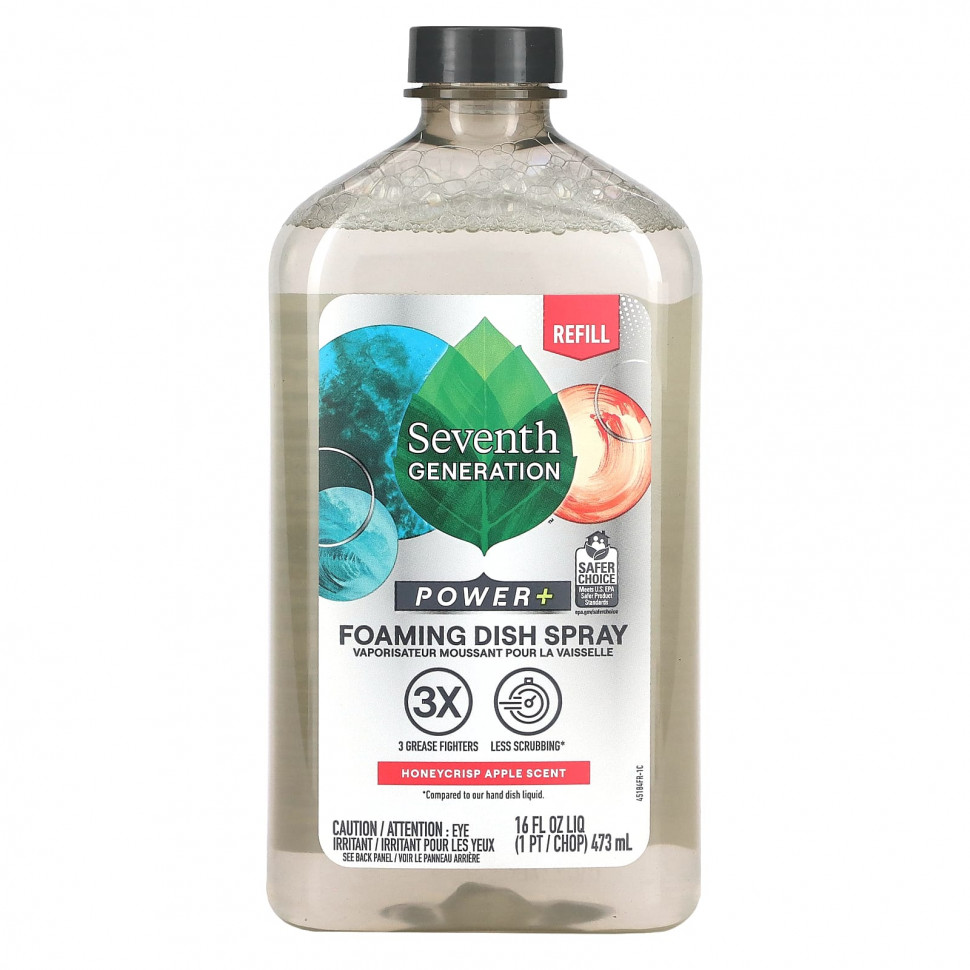   Seventh Generation, Power + Foaming Dish Spray, Refill,  , 473  (16 . )    -     -,    