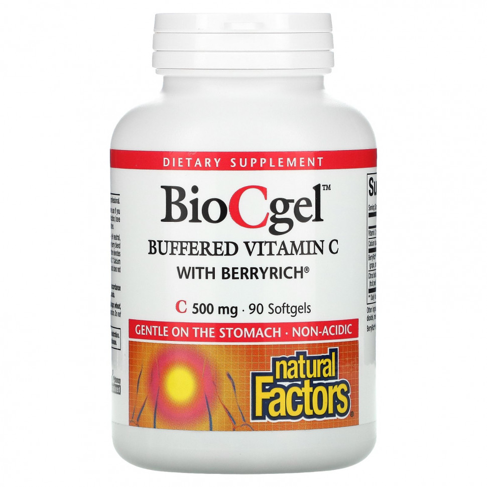   Natural Factors, BioCgel,   C  BerryRich, 500 , 90      -     -,    