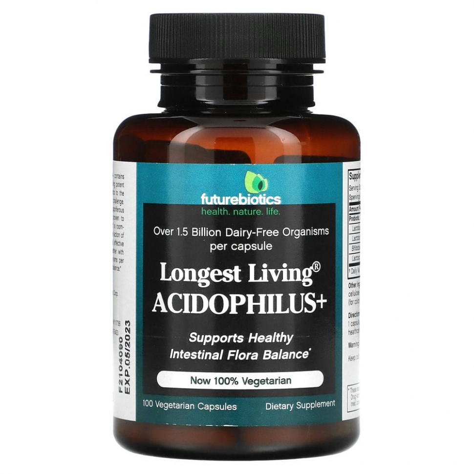   FutureBiotics, Longest Living Acidophilus +, 100      -     -,    