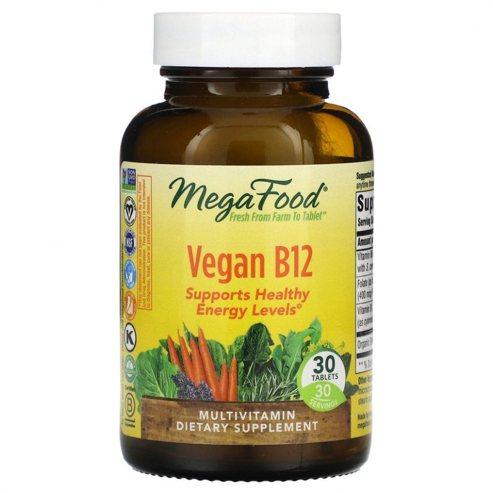   MegaFood,   B12, 30     -     -,    