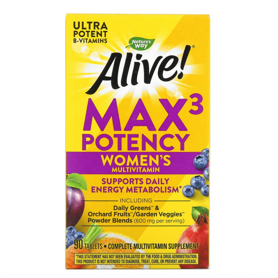   Nature's Way, Alive! Max3 Potency,   , 90     -     -,    