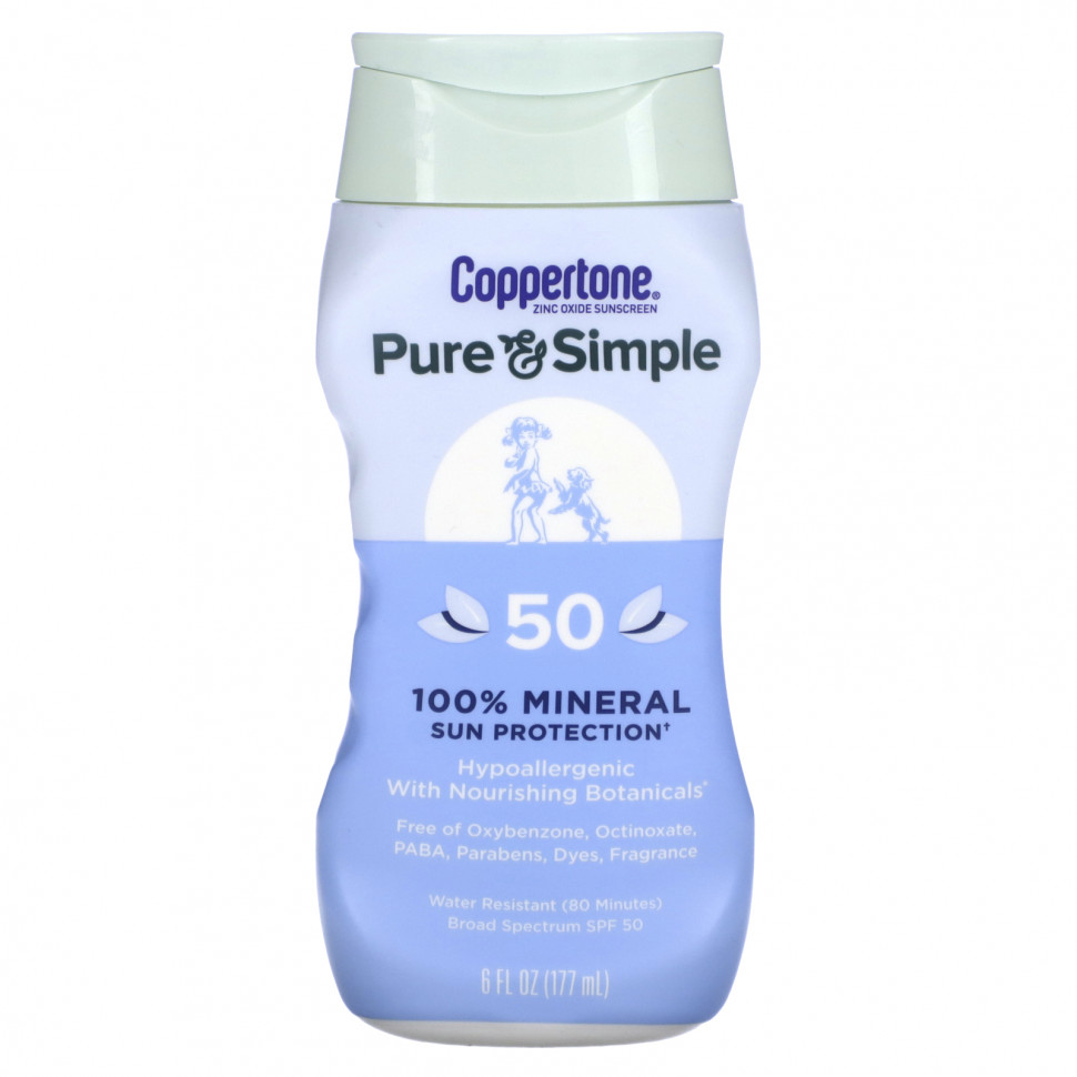   Coppertone, Pure & Simple, 100%    , SPF 50, 177  (6 . )    -     -,    