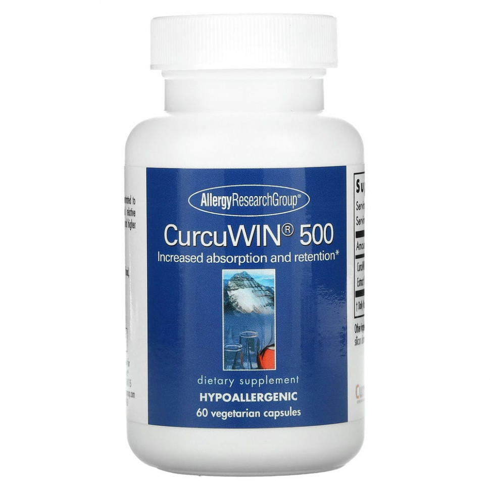   Allergy Research Group, CurcuWin 500, 60      -     -,    