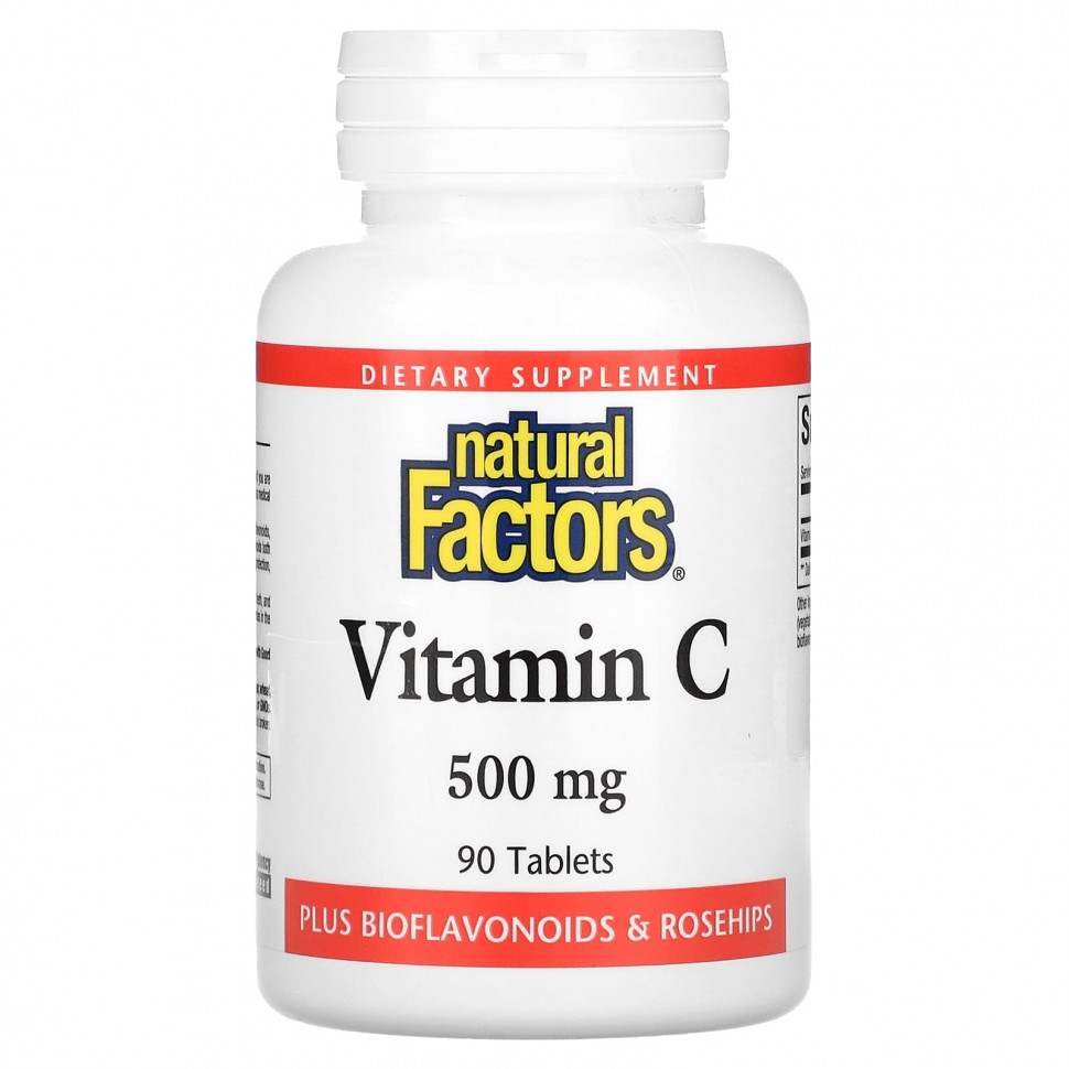   Natural Factors, Vitamin C, 500 mg, 90 Tablets    -     -,    