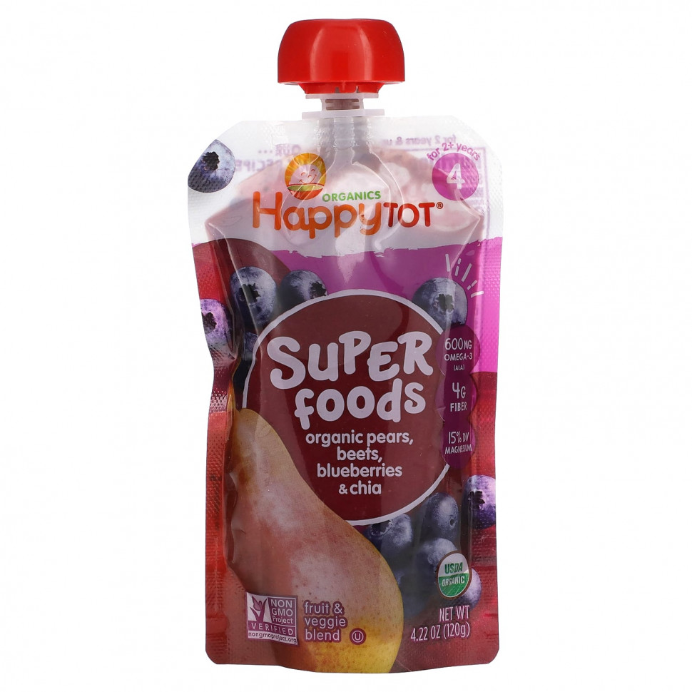   Happy Family Organics, Happytot, Superfoods,  2 ,  , ,   , 120  (4,22 )    -     -,    