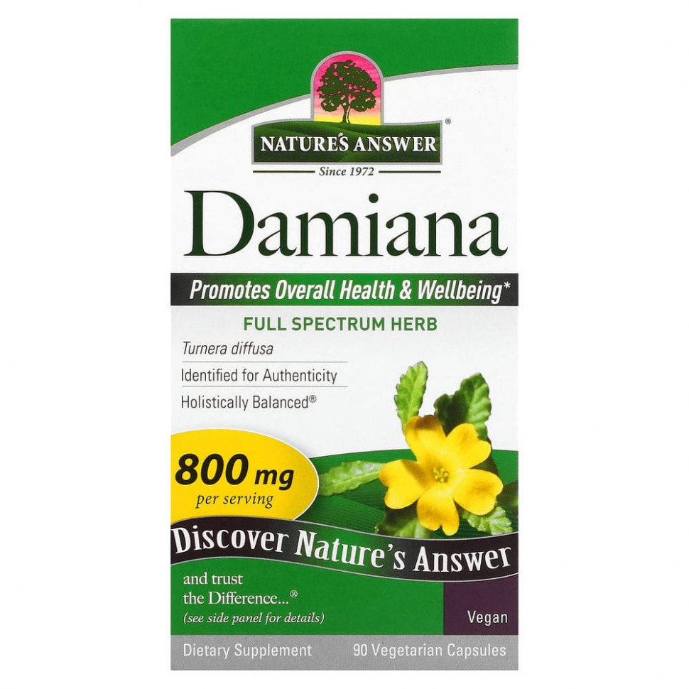   Nature's Answer, Damiana Leaf, 400 mg, 90 Vegetarian Capsule    -     -,    