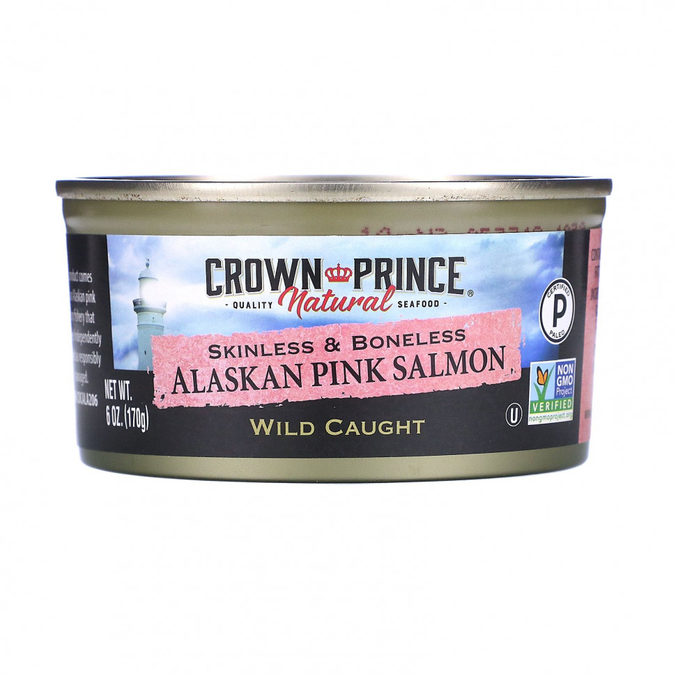   Crown Prince Natural, Pacific Pink Salmon, Skinless & Boneless , 6 oz (170 g)    -     -,    