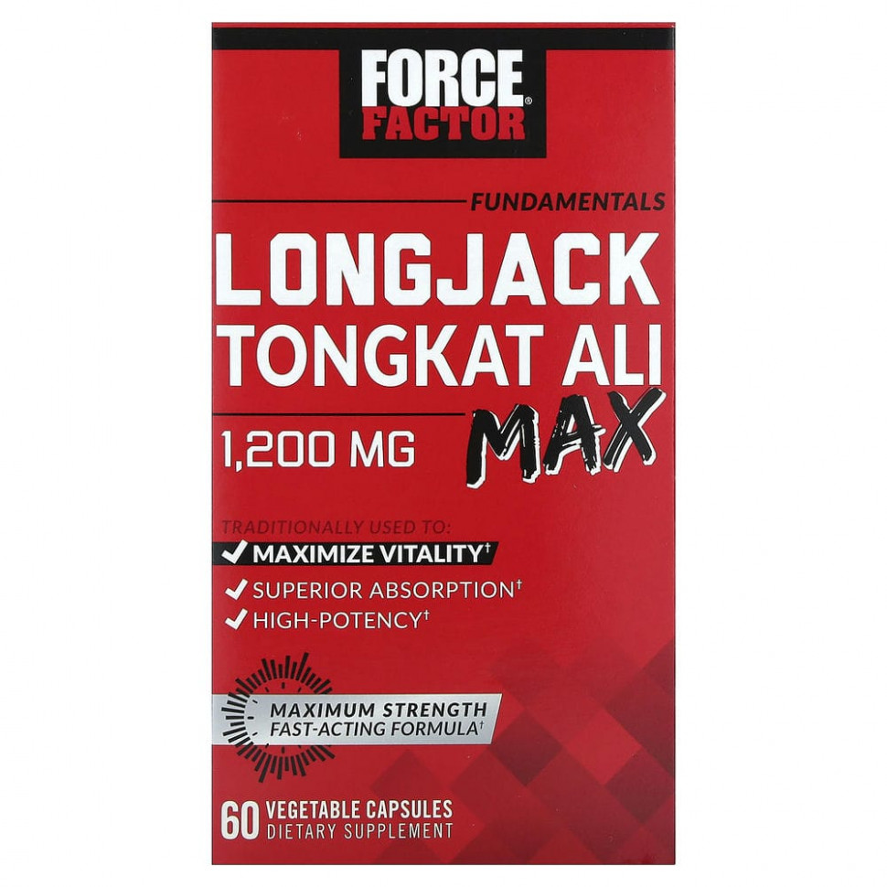   Force Factor, Fundamentals, LongJack Tongkat Ali Max, 1200 , 60      -     -,    