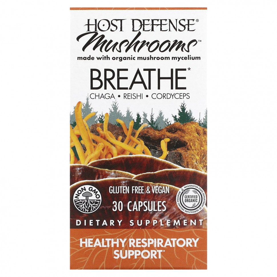   Fungi Perfecti Host Defense, Host Defense Mushrooms, Breath,  , 30     -     -,    