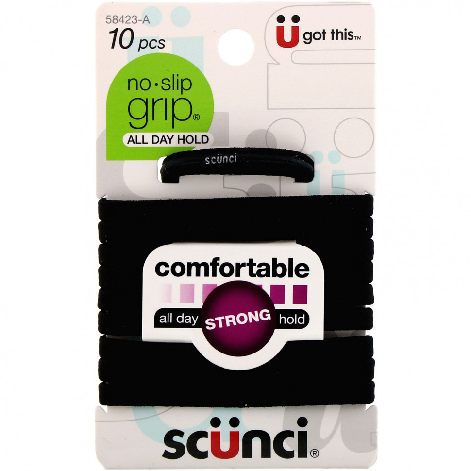   Scunci,    No Slip Grip, ,     , , 10     -     -,    