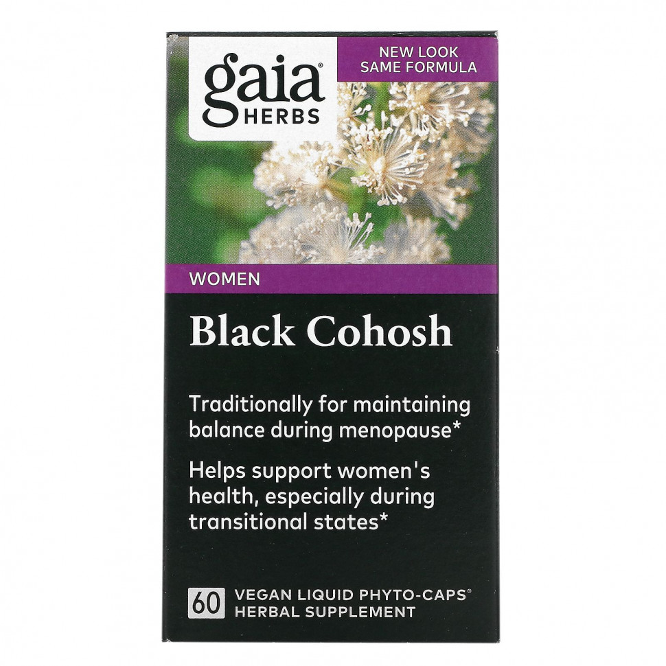   Gaia Herbs, Single Herbs, Black Cohosh, 60 Vegan Liquid Phyto-Caps    -     -,    