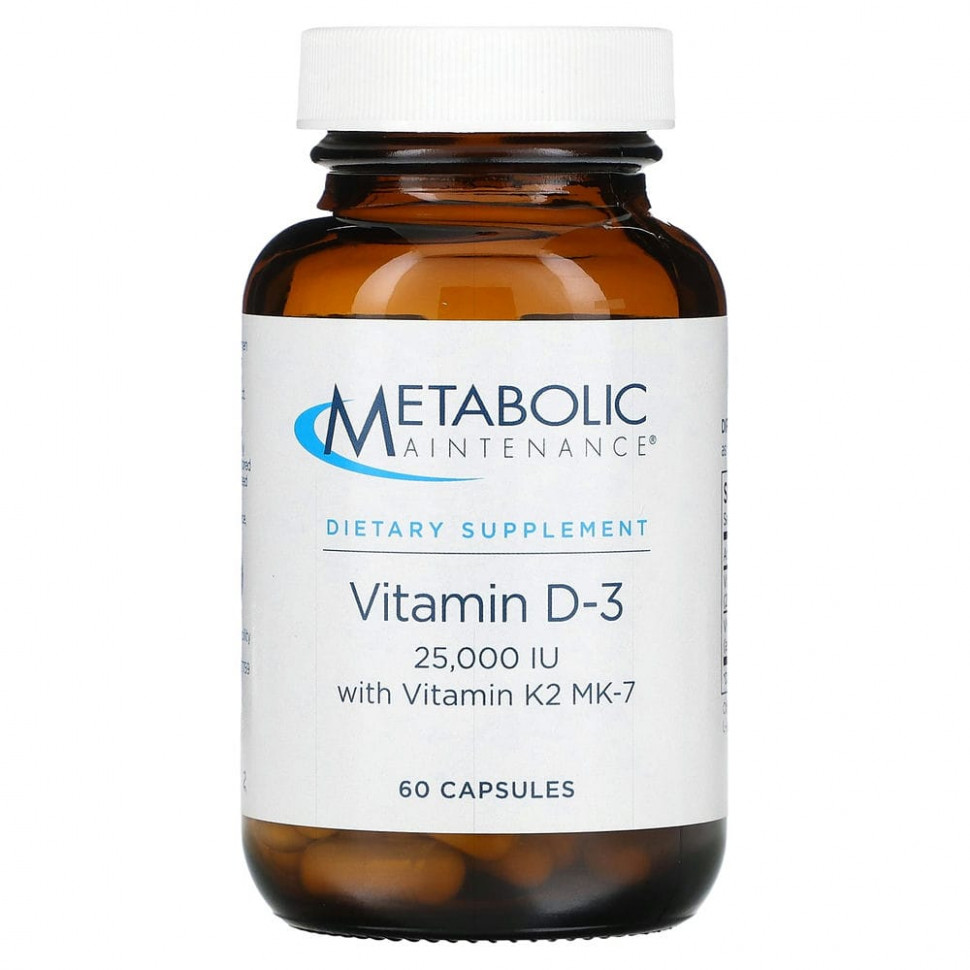   Metabolic Maintenance, Vitamin D-3 with Vitamin K2 MK-7, 25,000 IU, 60 Capsules    -     -,    