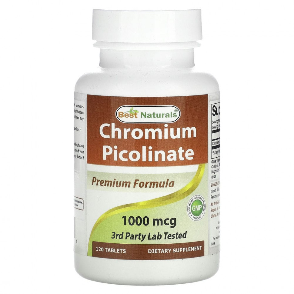   Best Naturals, Chromium Picolinate, 1000 mcg , 120 Tablets    -     -,    