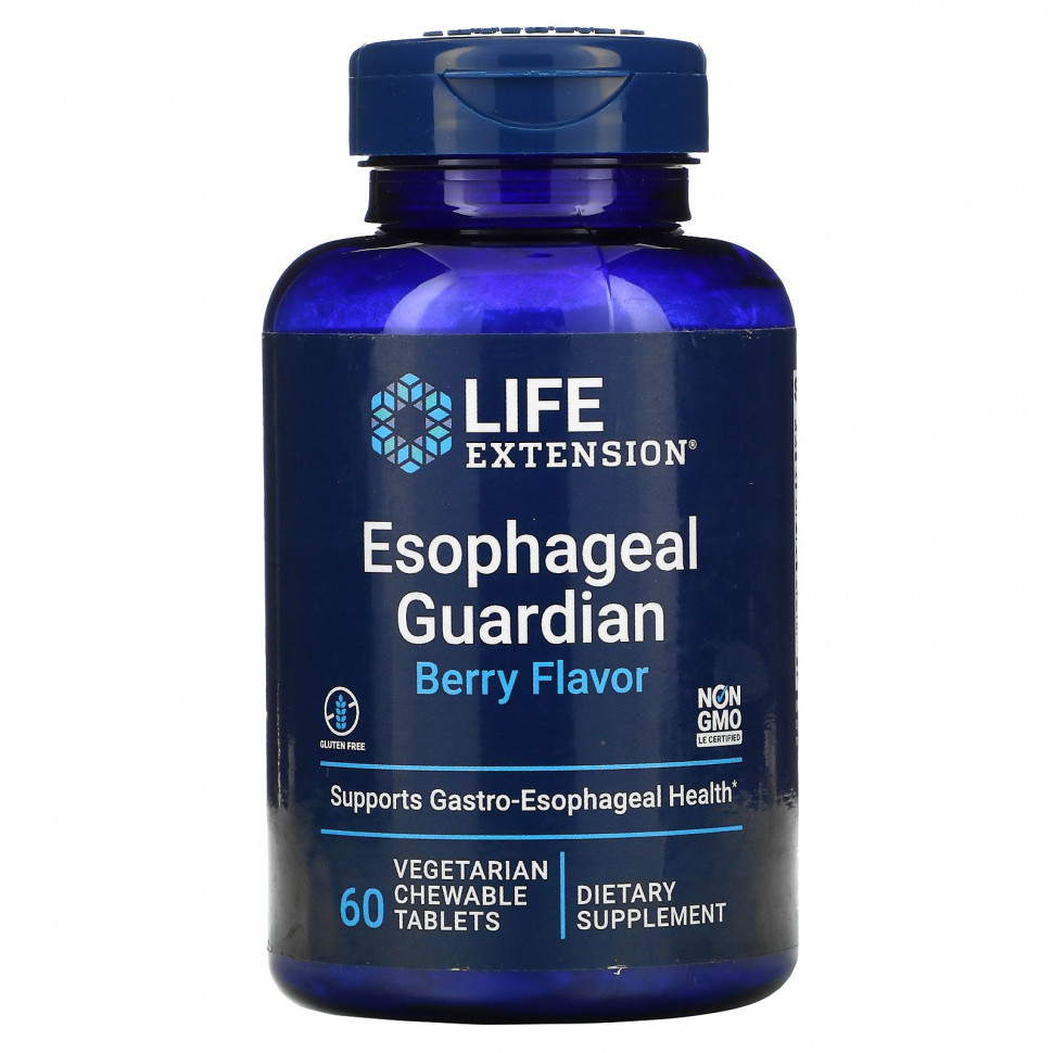   Life Extension, Esophageal Guardian, Berry Flavor, 60 Vegetarian Chewable Tablets    -     -,    