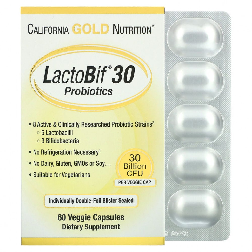   California Gold Nutrition, LactoBif, , 30  , 60      -     -,    