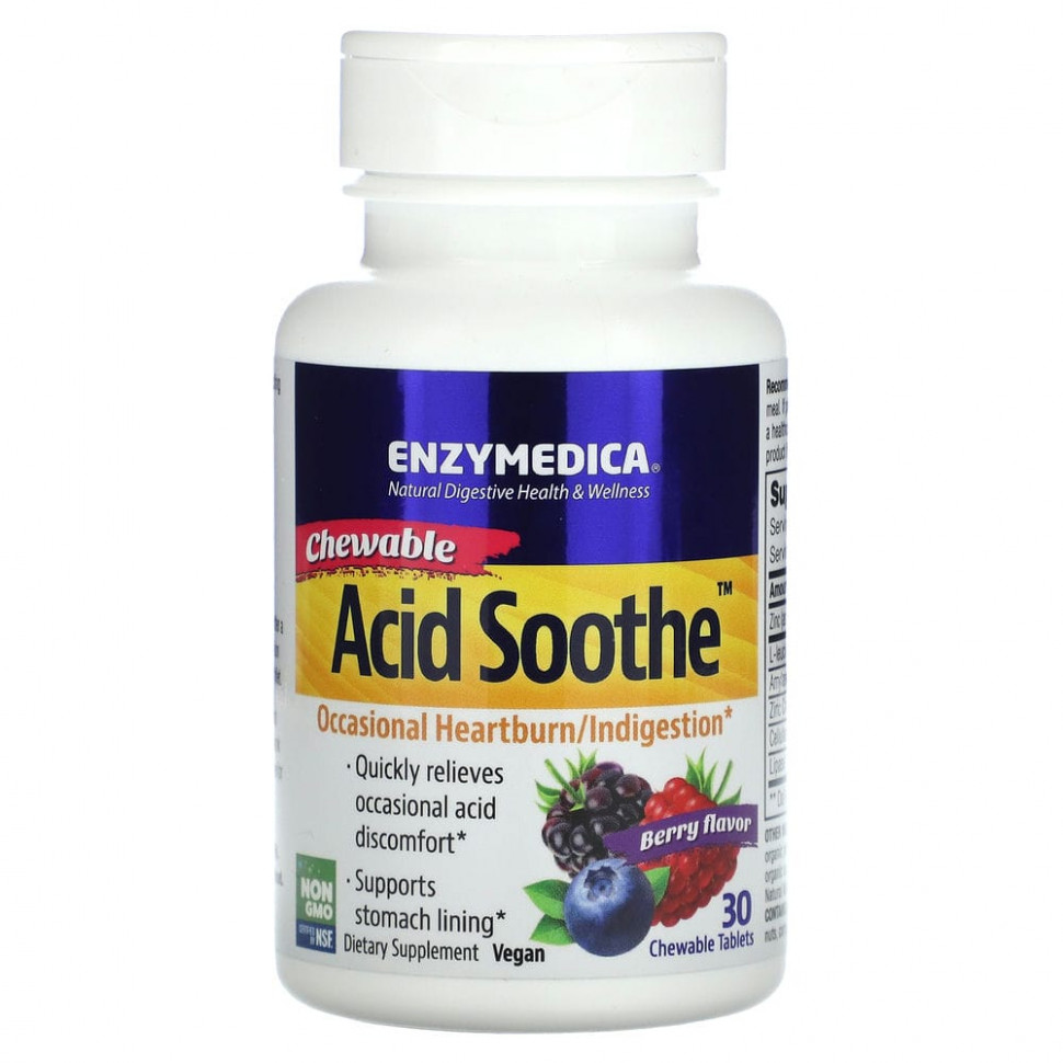   Enzymedica, Chewable Acid Soothe,  , 30      -     -,    