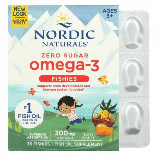   Nordic Naturals, Nordic Omega-3 Fishies,   -3,    2 ,  -, 300 , 36    -     -,    