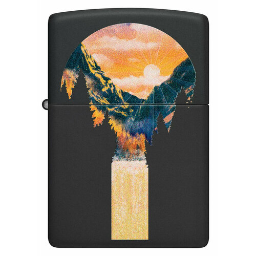     ZIPPO Classic 48676 Mountain Waterfall   Black Light -  ,  