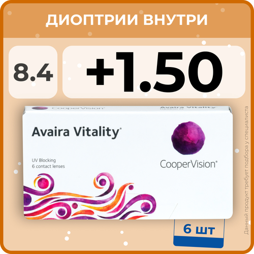     CooperVision Avaira Vitality, 6 ., R 8,4, D +1,5, , 1 .   -     -,    