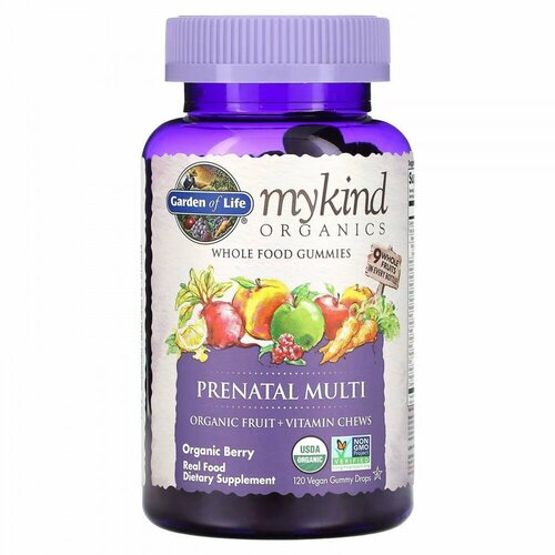   Garden of Life, MyKind Organics, Prenatal Multi, Organic Berry, 120 Vegan Gummy Drops   -     -,    