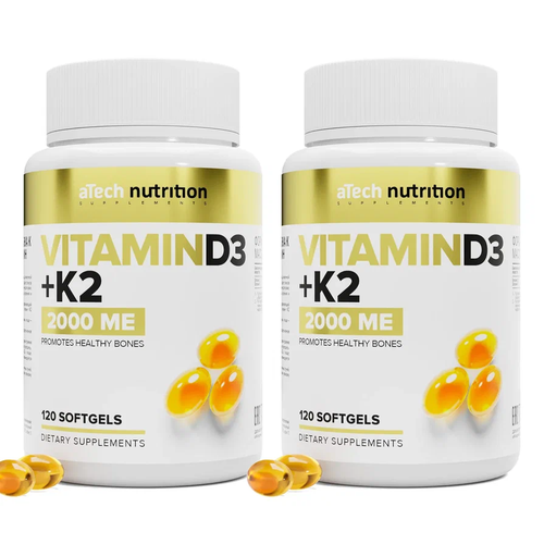    2   3 + 2 / VITAMIN D3+2 2000  aTech nutrition 120 + 120    -     -,    